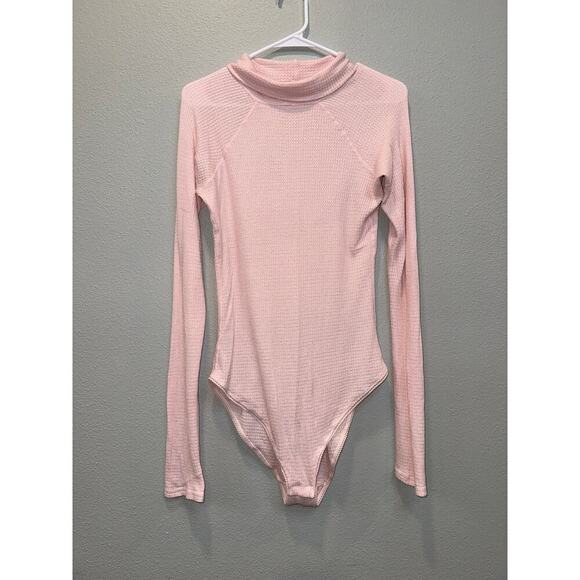 NWOT Free People Long Sleeve Turtleneck Bodysuit Rose;Medium - Picture 2 of 7